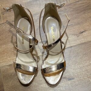 Metallic Strappy Heels
